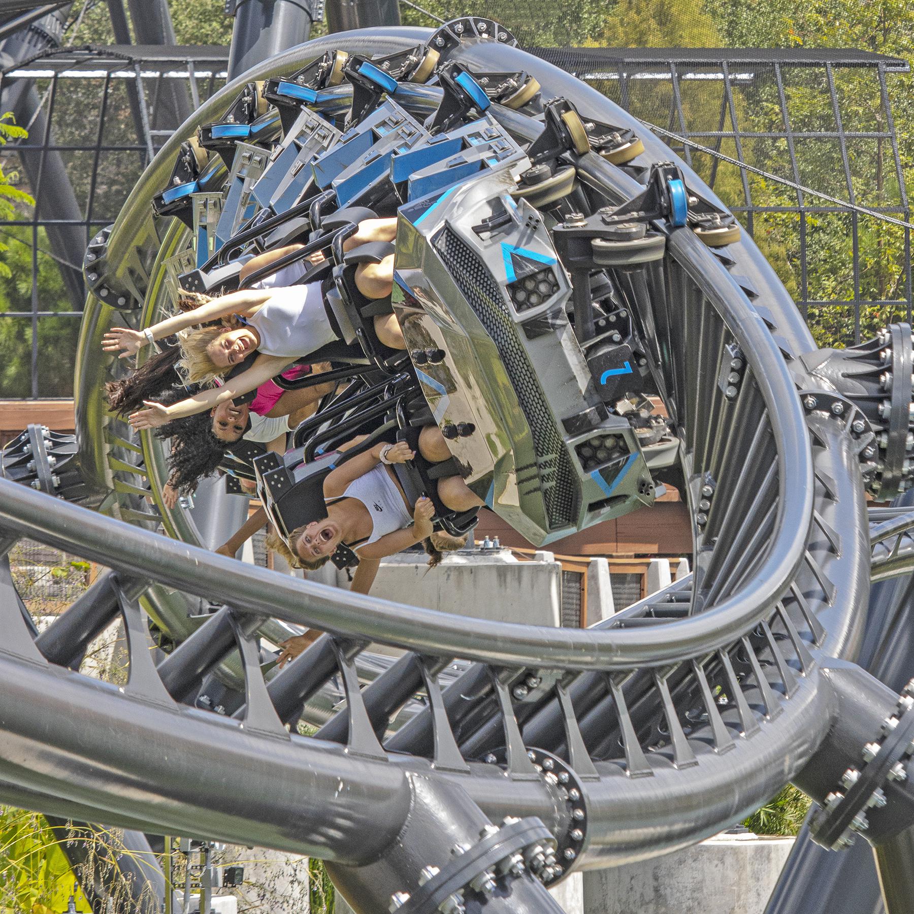 Velocicoaster Mosasaurus Roll Inversión