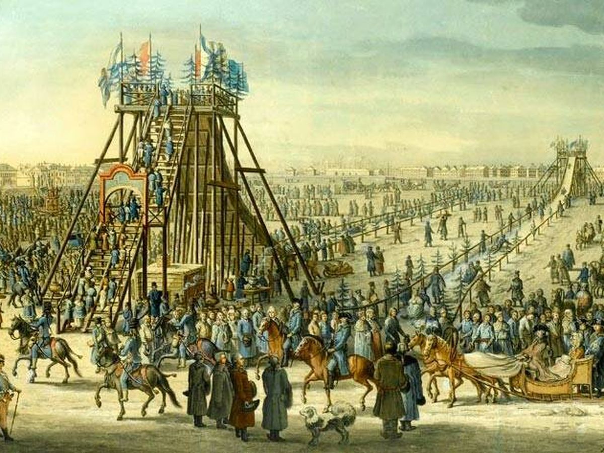 Tobogán de hielo en Rusia del siglo XVII